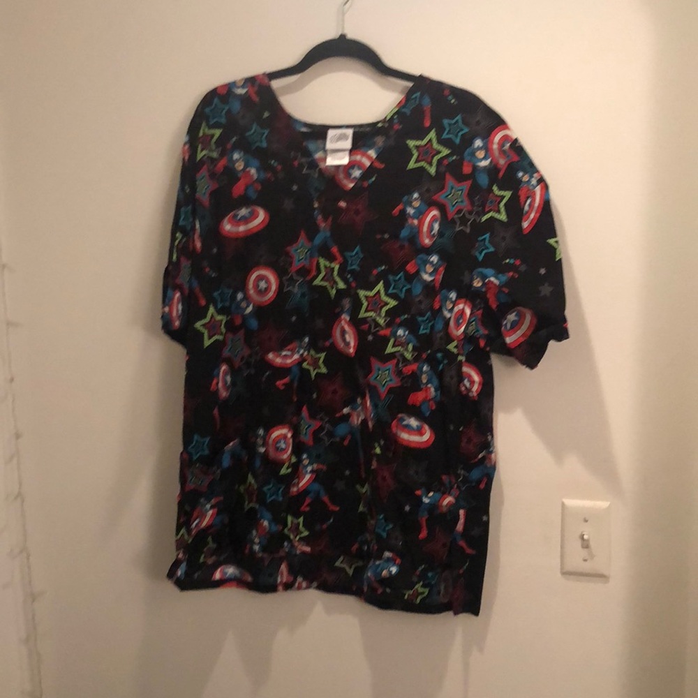 Captain America scrub top
